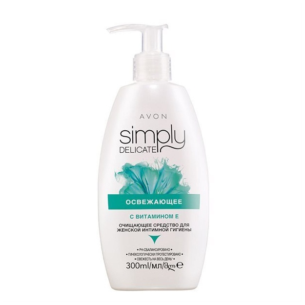 Смягчающее очищающее средство для женской интимной гигиены Avon Simply Delicate с витамином Е 300мл
