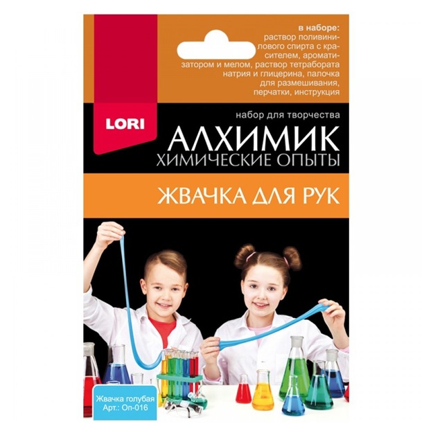 Kimyoviy tajribalar. Qo‘llar uchun saqich ko‘k Lori Op-016