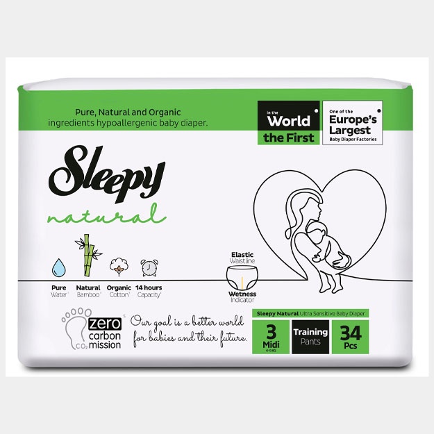 Bolalar tagliklari SLEEPY NATURAL JUMBO No 1 (2-5 kg) 80 dona.