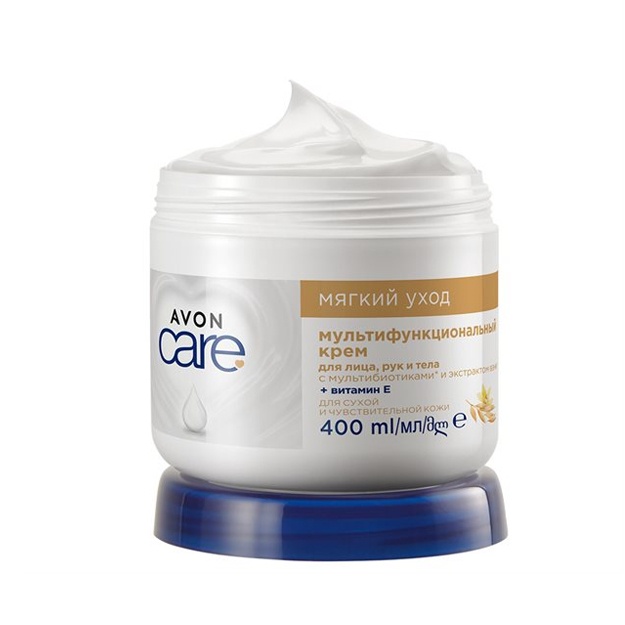Yuz, qo‘llar va tana uchun namlovchi ko‘p funktsiyali krem Avon Care Myagkiy uxod 400ml