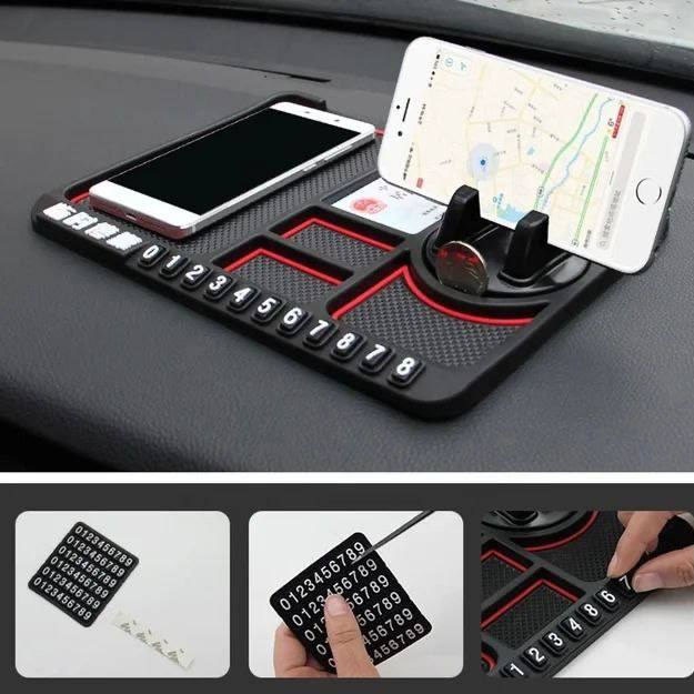Sirpanishga qarshi ko‘p funktsiyali avtomobil asboblar paneli uchun gilamcha kalit ushlagichi uyali telefon stend pad  ART 707