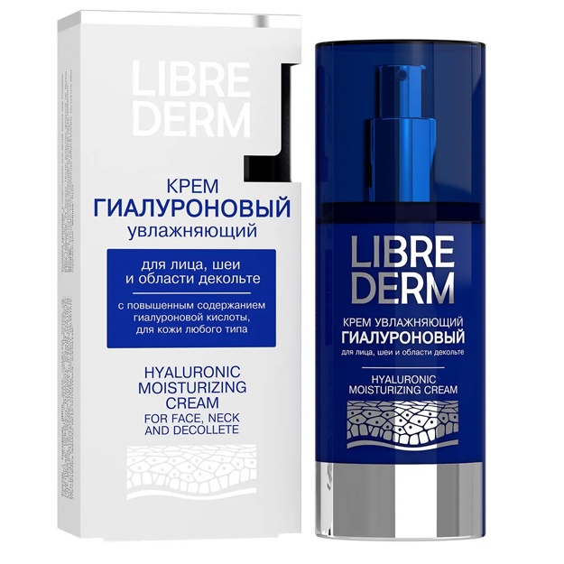 LIBREDERM Gialuronik Yuz, Bo‘yin va Dekolte uchun Namlantiruvchi Krem 50 ml 4620002182526