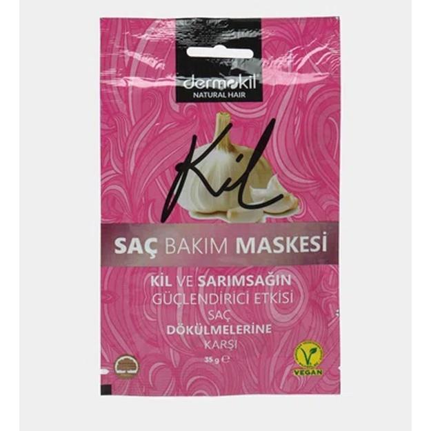 Sarimsoq va loy bilan Dermokil sochni parvarish qilish niqobi, 35 ml