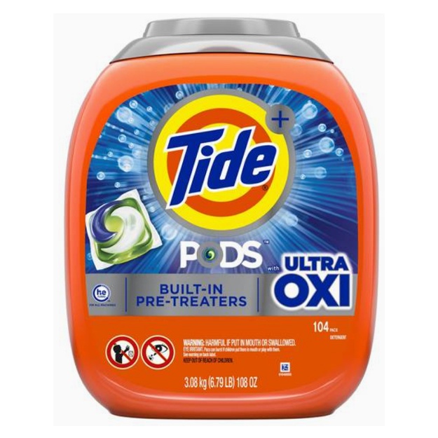Капсулы Tide со стиральным порошком Ultra Oxi HE, 104 штуки