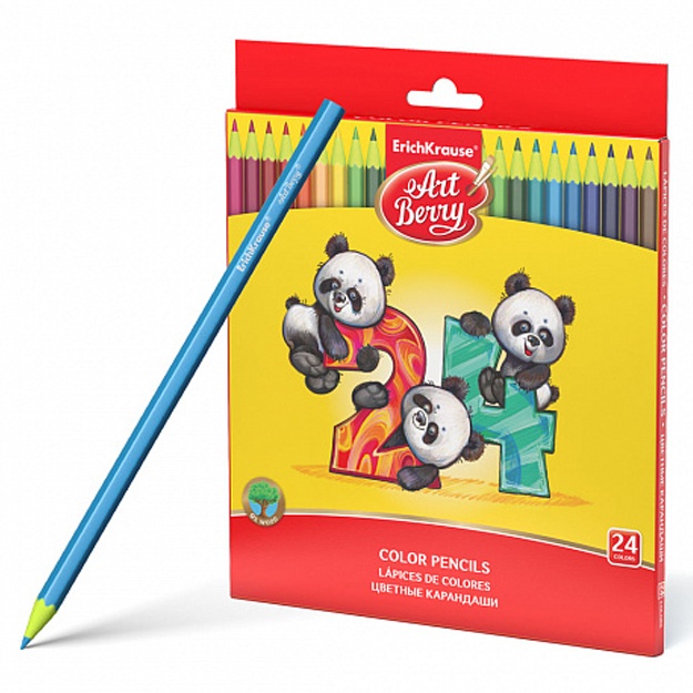 Plastik olti burchakli rangli qalamlar ArtBerry 24 rang (jami 12 dona) (47347)