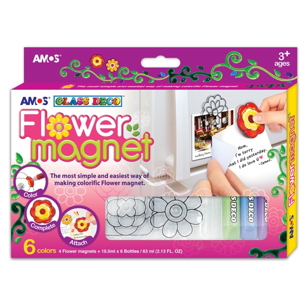 Ijod to‘plami Amos Glass Deco Flower magnet FM10P6-D1