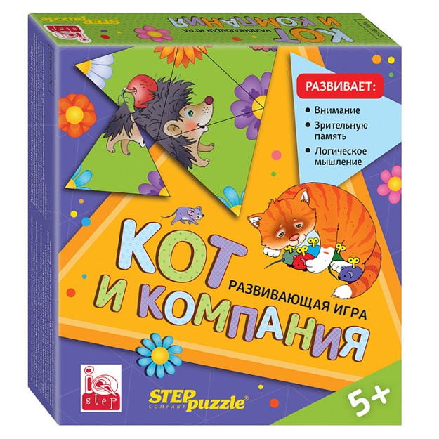 O‘quv o‘yini "Mushuk va kompaniya. Trimino"  (IQ step) Step Puzzle 76013