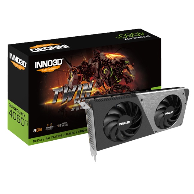 Видеокарта Inno3D 8GB GeForce RTX 4060Ti TWIN X2 128Bit GDDR6