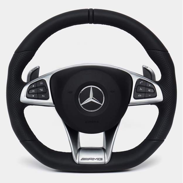 Автомобильный руль Mercedes 205 Tiptronik, чёрный кожанный