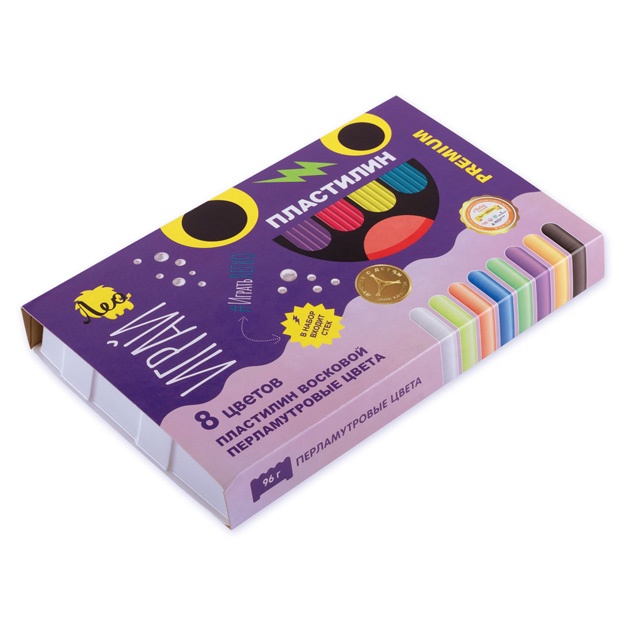 Plastilin mumli. Marvarid ranglar Leo LPMCR-0108 8rang