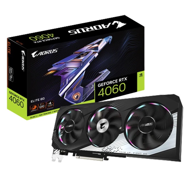 Видеокарта Gigabyte 8GB GeForce RTX4060 AORUS ELITE GV-N4060AORUS E-8GD