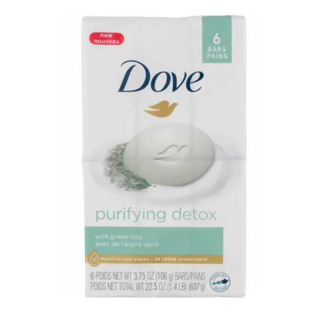 Увлажняющее косметическое мыло Dove Purifying Detox, зеленая глина, 3,75 унции