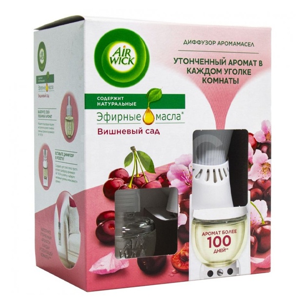 Almashtiriladigan shisha bilan aromali moy diffuzeri Airvisk suyuqligi (19 ml) - Cherry Orchard