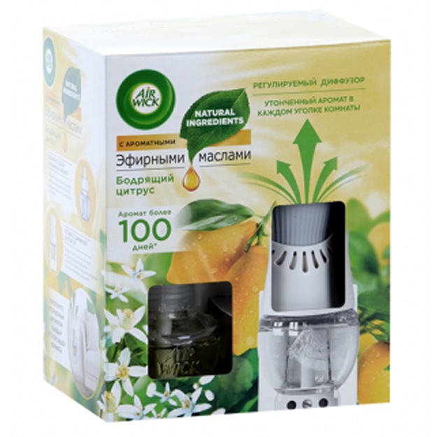 Aroma yog‘li diffuzer Air Wick almashtiriladigan shisha bilan to‘la tetiklantiruvchi sitrus 19 ml
