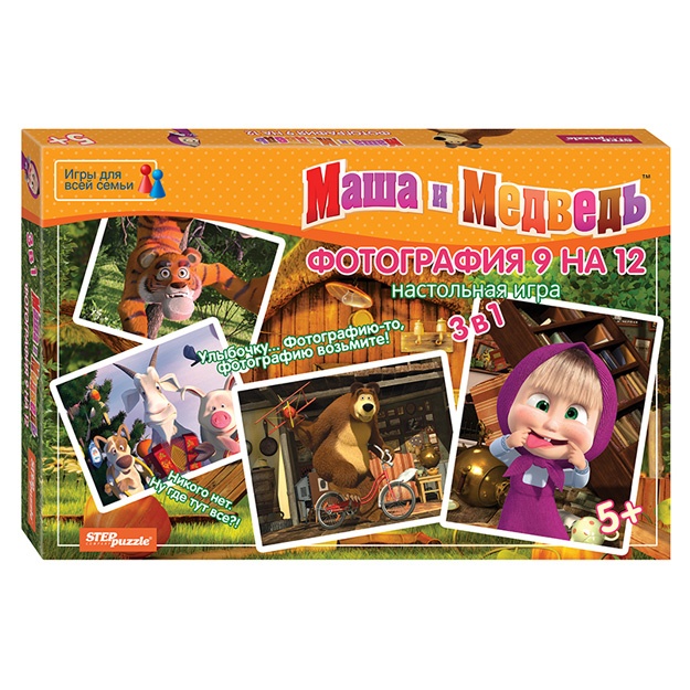 Stol o‘yini "9 dan 12 gacha fotosurat" (Masha va ayiq) Step Puzzle 76543