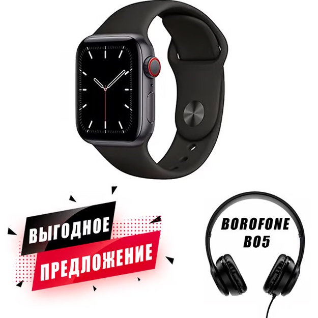 Aqlli soat GS8 Max + Simli quloqchinlar Borofone BO5 Qora