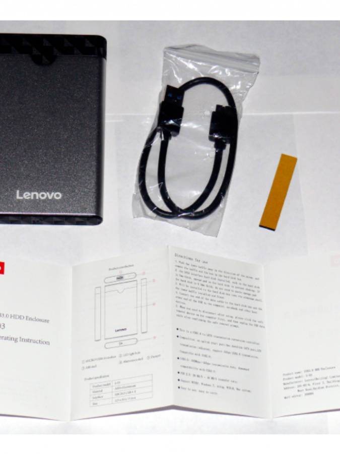 HDD drayvlar Lenovo 2,5 dyuymli uchun  S-03 tashqi qutisi