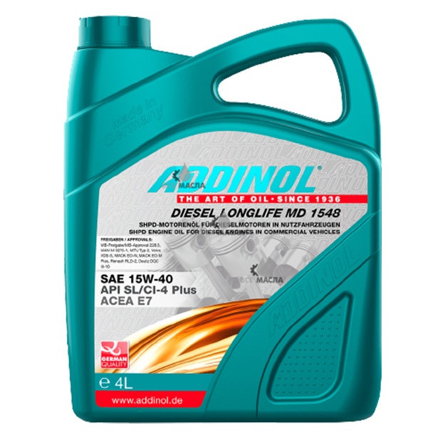 Минеральное моторное масло ADDINOL Diesel Longlife MD 1548 SAE 15W-40 4л