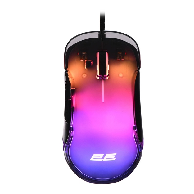 O‘yin Sichqonchasi 2E Gaming MG345 Transparent, RGB USB Black (2E-MG345TR)