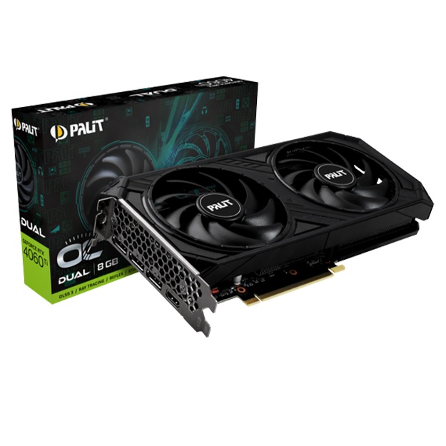Видеокарта Palit 8GB GeForce RTX4060Ti DUAL GDDR6X 128bit 3-DP HDMI