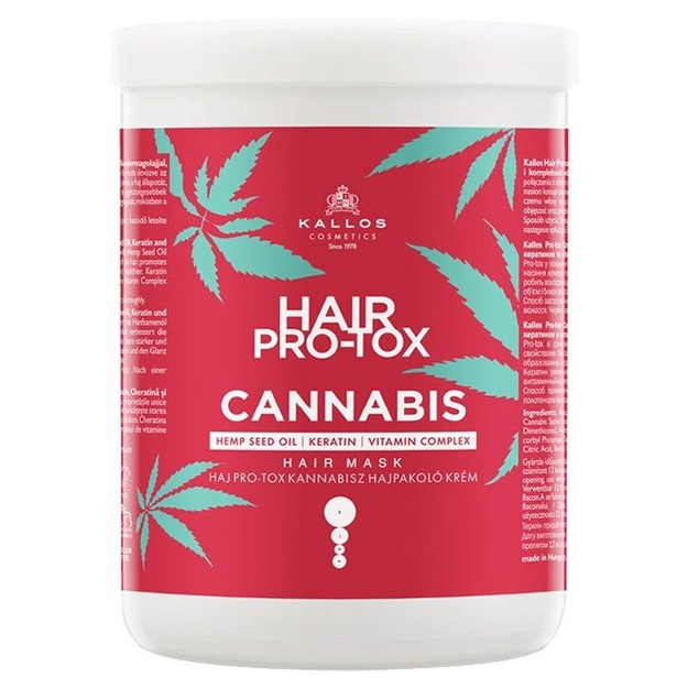 Kenevir yog‘i niqobi Kallos Cosmetics Hair Pro-Tox Cannabis 1000ml