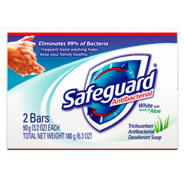 Antibakterial sovun-dezodorant Safeguard White with Aloe Bar