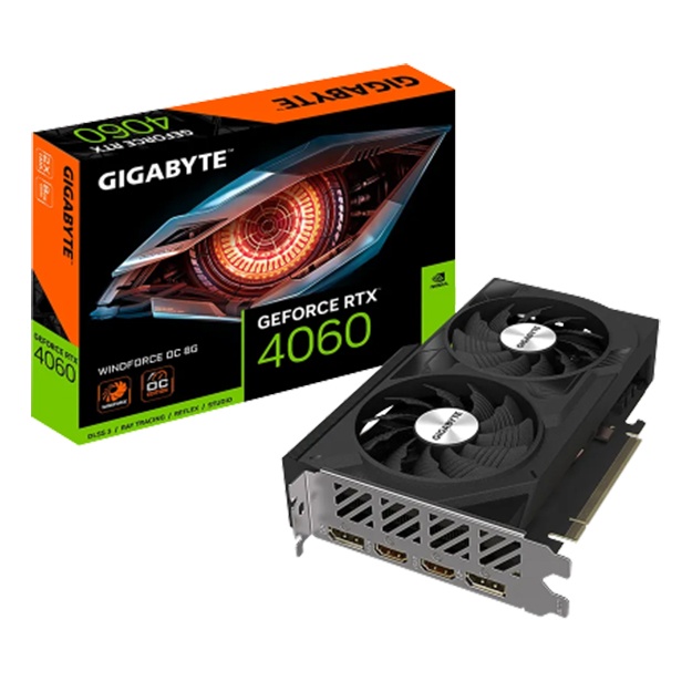 Videokarta Gigabyte 8GB GeForce RTX4060 WINDFORCE OC GV-N4060WF2OC-8GD