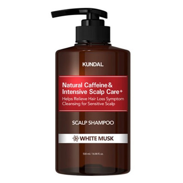 Shampun Kundal Natural Caffeine & Intensive Scalp Care Shampoo White Musk 500 ml