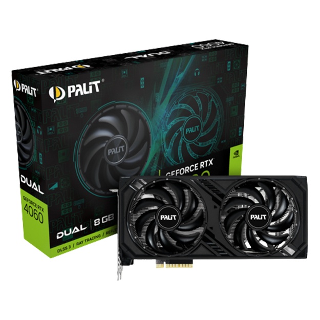 Видеокарта Palit 8GB GeForce RTX4060 DUAL GDDR6X 128bit 3-DP HDMI