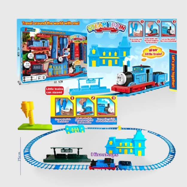 Детская игрушка железная дорога 16 деталей. Thomas 333-4 дым,свет,звук