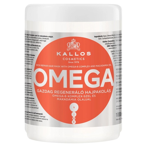 Omega-6 kompleksi bilan niqob Kallos Cosmetics Omega-6 1000ml