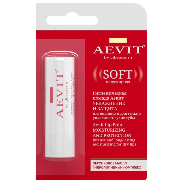 AEVIT BY LIBREDERM гигиеническая помада Увлажнение и защита 4 г 4620002189891