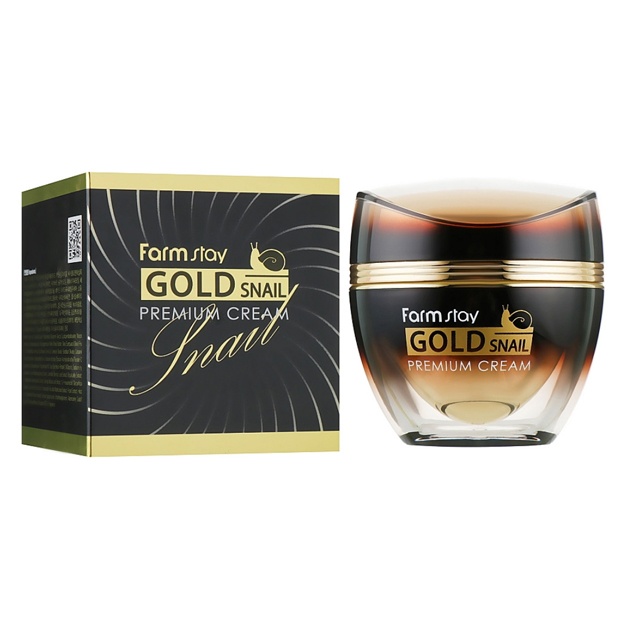 Oltin va salyangoz musinli yoshartiruvchi yuz kremi Farmstay Gold Snail Premium Cream 50 ml