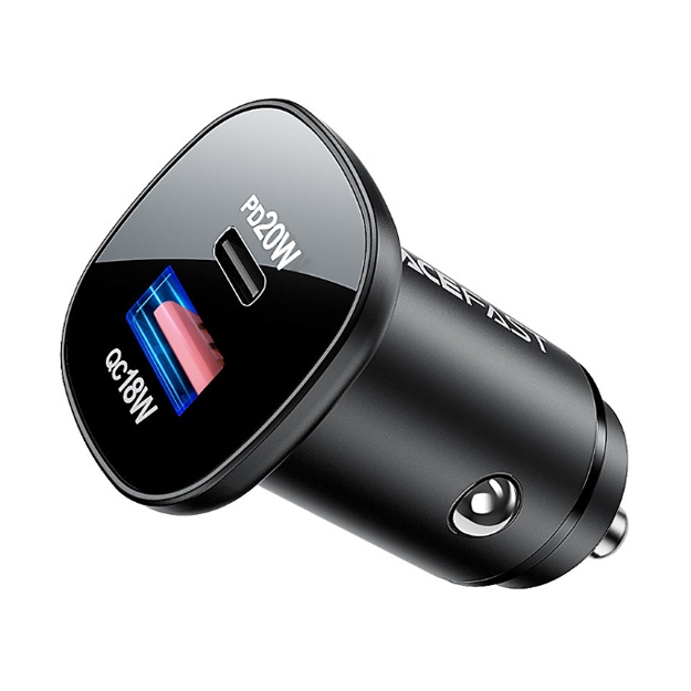 Автомобильное мини-зарядное устройство Acefast B1 38 Вт (USB-C, USB-A)