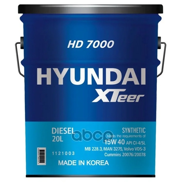 Dvigatel moyi Hyundai XTeer HD 7000 15W40 CI-4, 20L