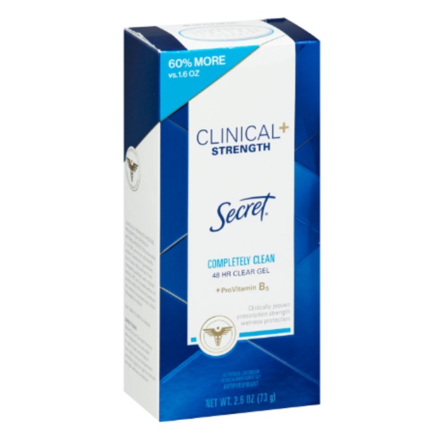 Shaffof gel antiperspirant va dezodorant Secret Clinical Strength, polnostyu