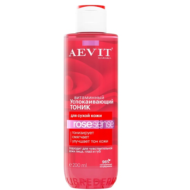 AEVIT BY LIBREDERM тоник успокаивающий витаминный ROSESENSE для тусклой и сухой кожи 200 мл