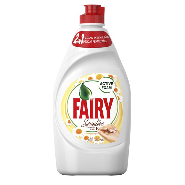 Idishlarni yuvish vositasi Fairy Chamomile & Vitamin E 450ml