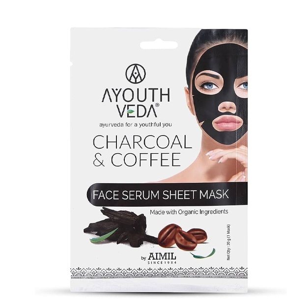 Тканевая маска-сыворотка для лица Ayouthveda Charcoal & Coffee 20г