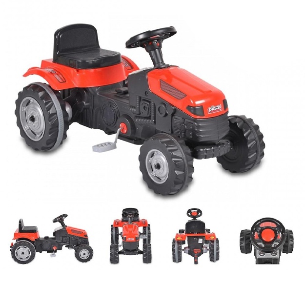 Bolalar uchun pedalli traktor Pilsan 07314 qizil