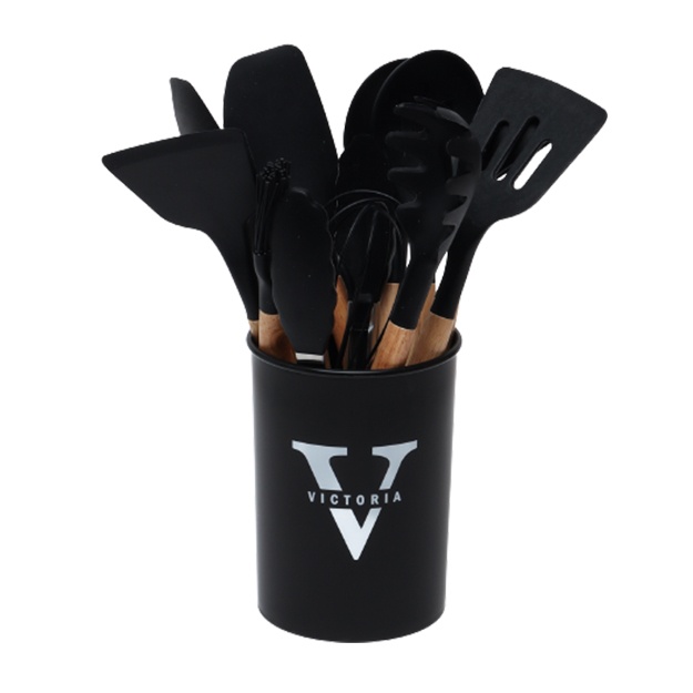 Oshxona anjomlari to‘plami Victoria Brand 12 ta element qora