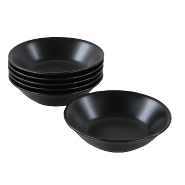 Keramik qora ovqat likopchasi 18 sm 6 ta