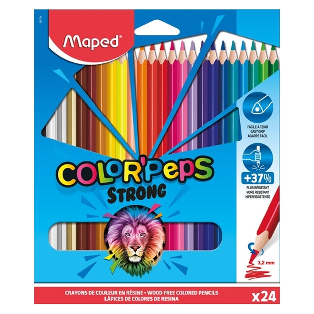 Карандаши 24 цв повышенной прочности Maped COLOR'PEPS STRONG  862724