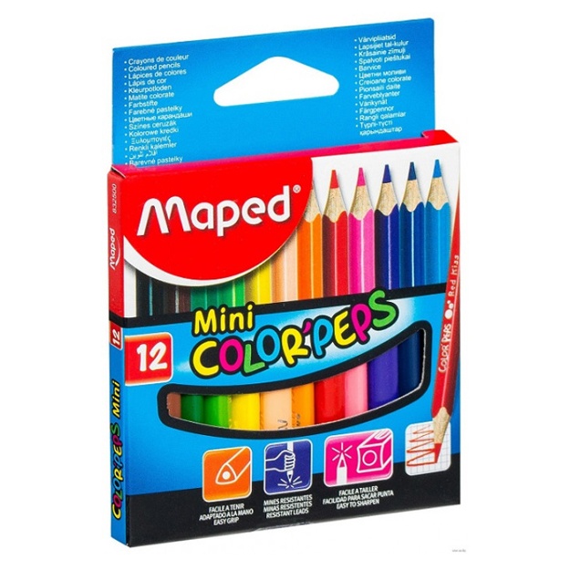 Rangli qalamlar Maped (12 ta rang, Solor’Peps Mini) 832500
