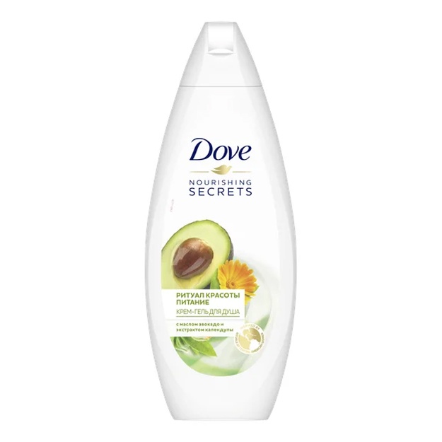 Dove Dush Kremi-Gel Go‘zallik Ritual Oziqlantirish Avakado va Kalendula, 250 ml