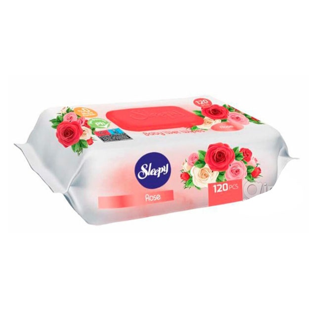 SLEEPY nam salfetkalari «ROSE» 120 dona