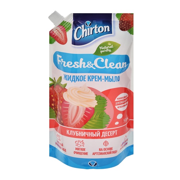 Suyuq kremli sovun (doy-pak) Chirton Klubnichniy desert 500ml
