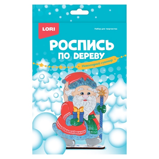 Yog‘ochga rasm chizish. Yangi yil esdalik sovg‘asi "Qor bobo" Lori Fnn-002