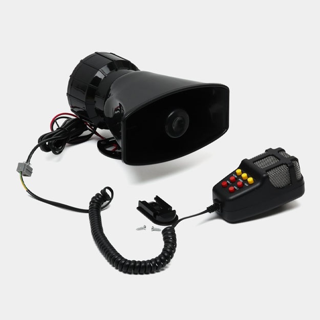 Автомобиль ва мототцикл учун микрофонли сирена, карнайли 3 тонли, 12V