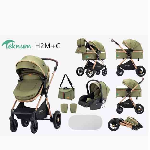 yangi tug‘ilgan chaqaloqlar uchun aravacha, 3in 1 APT-301 yarko-temno-zeleniy